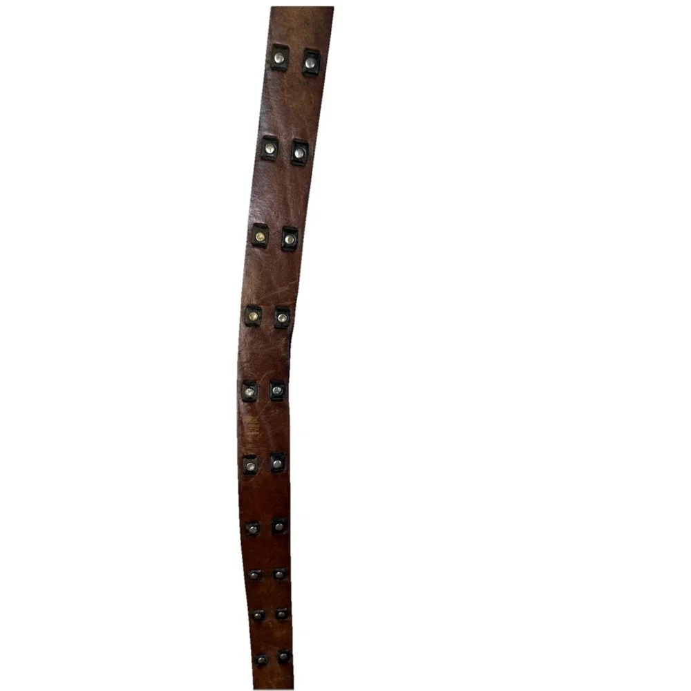 Vintage Mens leather belt studded leather 44